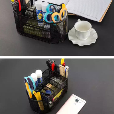 Hộp đựng bút để bàn Văn Phòng Phẩm NASI NS12 nhiều ngăn bằng thép sơn tĩnh điện cứng chắc khay đựng kệ để bút học sinh 