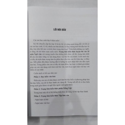 Sách - Trọng tâm kiến thức luyện thi vào lớp 10 môn ngữ văn