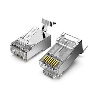 Đầu nối mạng Vention IDER0-50 Cat.7 RJ45 Đầu cắm mô-đun cố định Thiết kế đuôi kẹp Vật liệu PC Cat.7 FTP 50 miếng