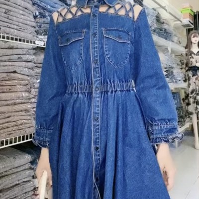 Đầm denim cao cấp siêu dễ thương Myqlothing.