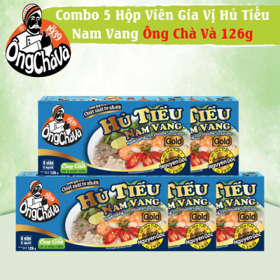 Combo 5 Hộp Viên Gia Vị Hủ Tiếu Nam Vang Gold Ông Chà Và 126g