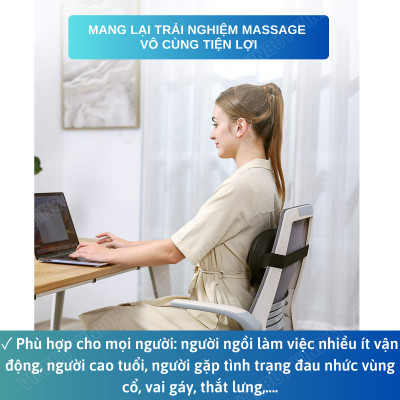 Gối Massage Cổ Vai Gáy Đa Năng - Máy Massage Toàn Thân Nhiệt Hồng Ngoại 2 Chiều - Mát Xa Chuyên Sâu Cho Cổ, Vai Gáy, Lưng Dưới, Đùi, Chân - Sử Dụng Tại Nhà, Văn Phòng, Trên Ô Tô - Quà Tặng Cho Bạn Bè, Người Thân - Chính Hãng - VinBuy