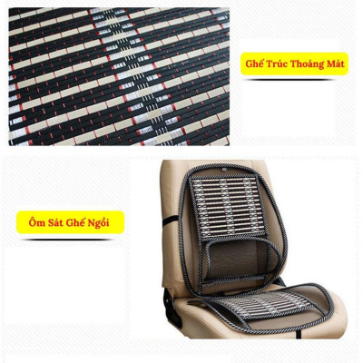 Bộ Lót Ghế Tựa Lưng Ô Tô Lưới Trúc Massage Lưng Chống Mỏi, Chống Nóng Hiệu Quả - 1 Chiếc.
