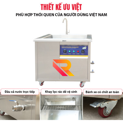 Máy rửa chén sóng siêu âm công nghiệp Rama dung tích 144L RB1000- Hàng chính hãng