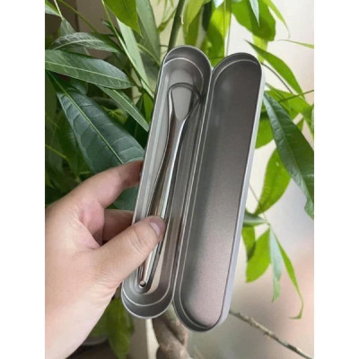 COMBO HỘP 2 Dụng Cụ Cạo Lưỡi Người Lớn Bộ cạo lưỡi bằng inox 304 sáng bóng cao cấp hỗ trợ làm sạch bề mặt lưỡi Cây Nạo Lưỡi Bàn Chải Vệ Sinh