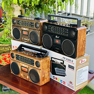 Đài Radio Nghe Nhạc FP-2382-S -Sạc Năng Lượng Mặt Trời, Đài FM, AM, SW-Thiết Kế Cổ Điển Sang Trọng, Ăn-Ten Bắt Sóng Mạnh, Hỗ Trợ Cắm USB-Thẻ Nhớ-Hàng Chính Hãng