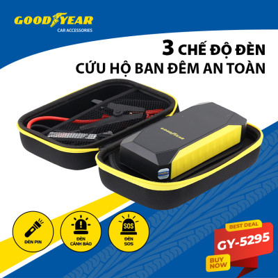 Bộ Kích Bình Cho Xe Hơi 500A GOODYEAR GY-5295 Đa Chức Năng Sạc Dự Phòng 10000mAh Đèn LED Khẩn Cấp - Hàng Nhập Khẩu