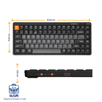 Bàn phím không dây hàng chính hãng HyperWork Silentkey Mini TS01M 75%