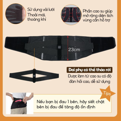 Đai lưng cột sống loại vừa Phiten supporter waist belt middle type  AP161003/AP161004/AP161005