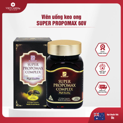 Viên Uống Keo Ong Úc Super Propomax Complex (60V) | Giúp tăng cường sức khỏe, nâng cao sức đề kháng - Nhập Nhẩu Chính Hãng