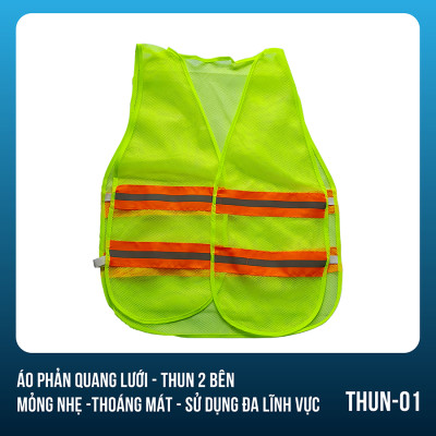 Áo phản quang lưới thun 2 bên thoáng mát, bền, đẹp - Mã THUN01