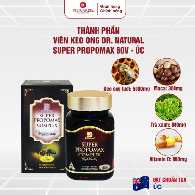 Viên Uống Keo Ong Úc Super Propomax Complex (60V) | Giúp tăng cường sức khỏe, nâng cao sức đề kháng - Nhập Nhẩu Chính Hãng