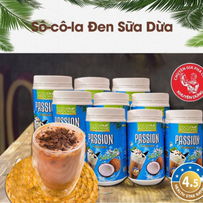 Bột ca cao sữa dừa Passion - Chuyên pha chế trà sữa, milo dầm, thức uống sô cô la cacao thơm ngon tiện lợi - Hũ 750g