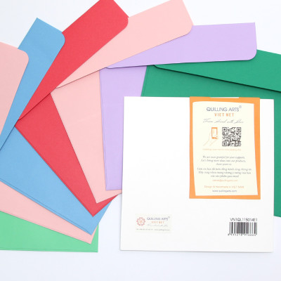 Bánh kem Happy Birthday - Thiệp giấy xoắn tối giản 15 x 15 cm - Thiệp chúc mừng nhân dịp sinh nhật