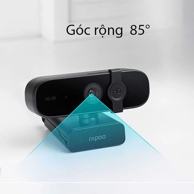 Rapoo C280 Webcam 2K HD Với USB2.0 Với Nắp Đậy Camera Có Thể Xoay Mic - Hàng Chính Hãng