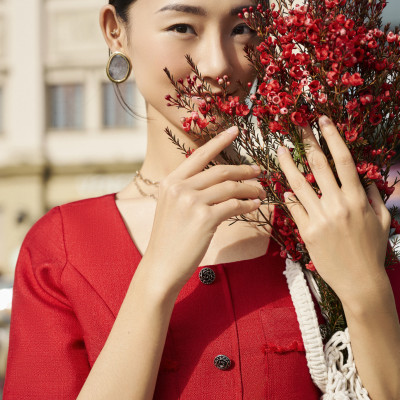 Đầm Tweed Cổ Vuông Lộc DRE190 thời trang thiết kế Hity