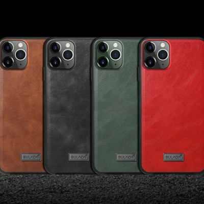Ốp Lưng Da SULADA Viền silicon cho iPhone 11 - Hàng Chính Hãng