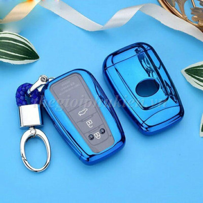 Ốp, bọc chìa khóa silicon màu tráng gương bảo vệ chìa khóa cho xe Toyota Corolla Cross kèm móc đeo INOX