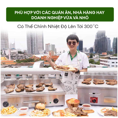 Bếp Chiên Nướng Sử Dụng Điện GDE73. Giá Cả Phải Chăng, Phù Hợp Với Các Quán Ăn, Nhà Hàng Hay Doanh Nghiệp Vừa Và Nhỏ. Có Thể Nướng Thịt, Làm Hamberger, Các Món Xào. Hàng Nhập Khẩu Chính Hãng SGE Thailand