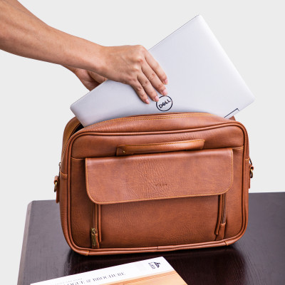 Cặp công sở Trita ( Thời trang nam đựng vừa laptop 14 inch - Cặp da TCA6 )