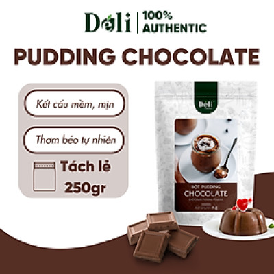 Pudding chocolate Déli - Túi chiết 250gr - chuyên dùng làm topping trà sữa - thơm béo, mềm mại
