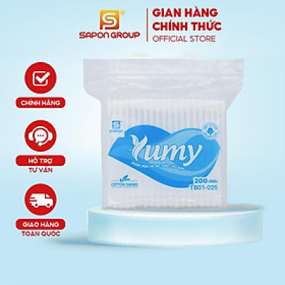 [Lố 6 gói ] Tăm bông vệ sinh người lớn YUMY thân nhựa [TB01-025] túi 200 que