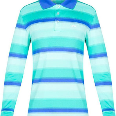 Áo thun nam dài tay kẻ ngang màu xanh lá aligro ALGAPD007