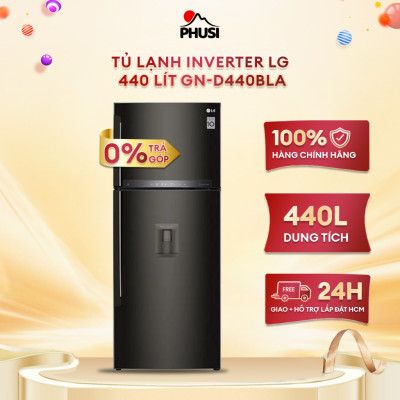 TỦ LẠNH LG INVERTER 440 LÍT GN-D440BLA - Hàng chính hãng - Chỉ giao TPHCM, Bình Dương