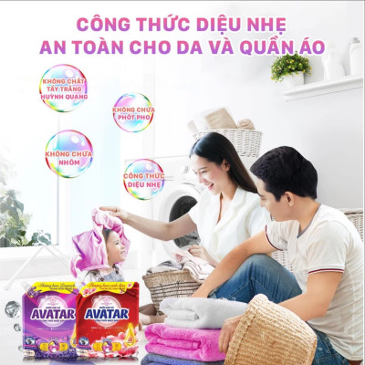 Combo 2 Túi Nước Giặt Xả Vải Hương Lavender Avatar ( 2kg2/ 1 Túi )